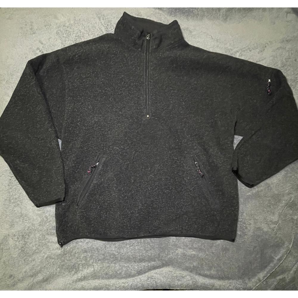 Outersport Fleece Pullover Mens Large OT 2000 Outertech 1/4 Zip Gray Pocket VTG